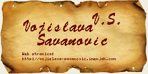 Vojislava Savanović vizit kartica